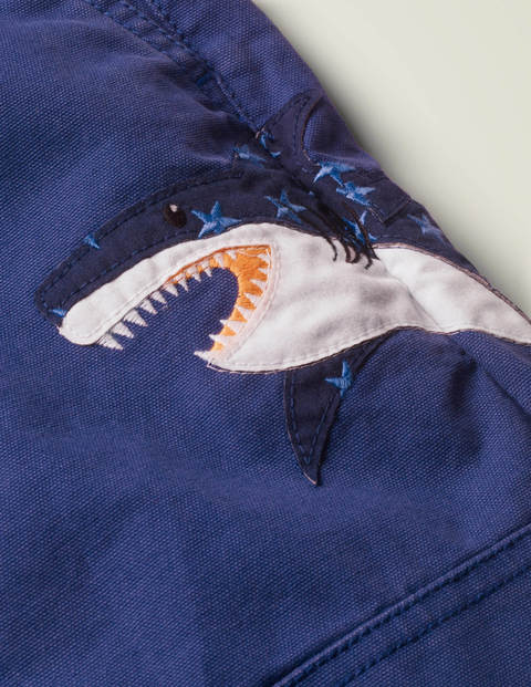 Appliqué Pull-on Trousers - Starboard Blue Shark Appliqué Pull-on Trousers - Starboard Blue Shark