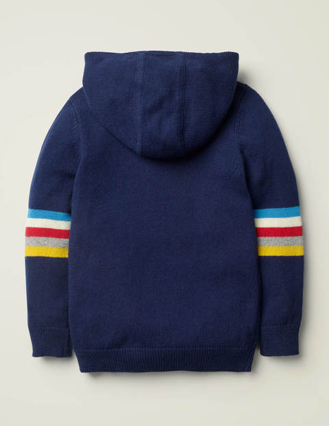 Zip-Through Knitted Hoodie - College Blue Zip-Through Knitted Hoodie - College Blue