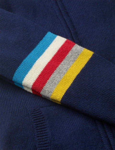 Zip-Through Knitted Hoodie - College Blue Zip-Through Knitted Hoodie - College Blue