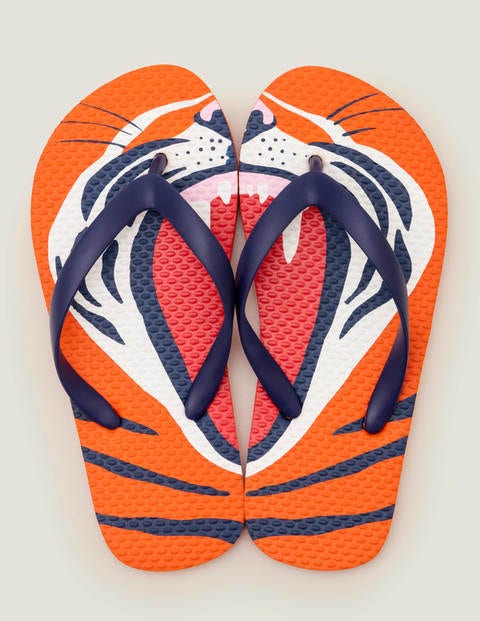 Gemusterte Flip-Flops - Lachsrogenorange, Tiger Gemusterte Flip-Flops - Lachsrogenorange, Tiger