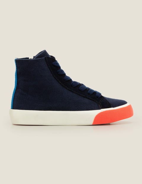 blue canvas high tops