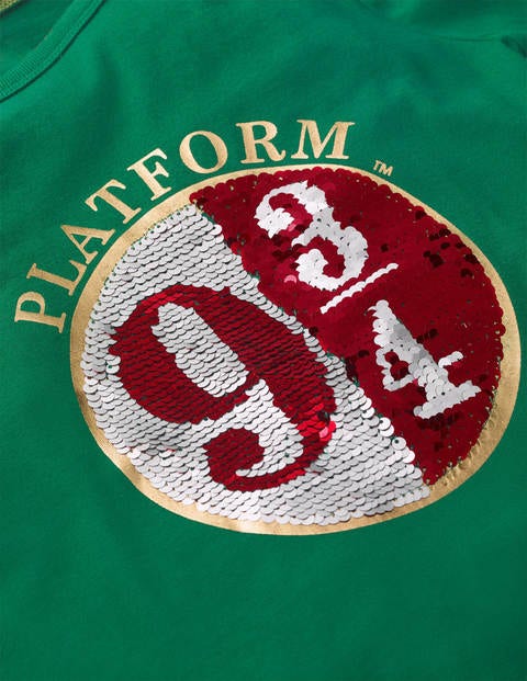 T-shirt à motif Voie 9 3/4 avec sequins - Vert prairie montagneuse T-shirt à motif Voie 9 3/4 avec sequins - Vert prairie montagneuse