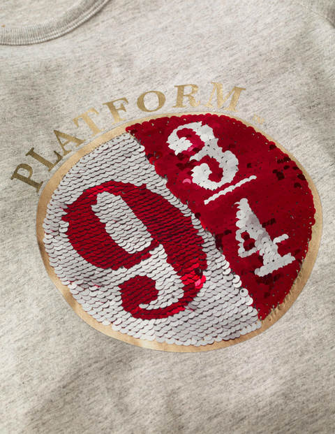 Platform 9¾ Sequin T-shirt - Mid Grey Marl Jaspé Platform 9¾ Sequin T-shirt - Mid Grey Marl Jaspé