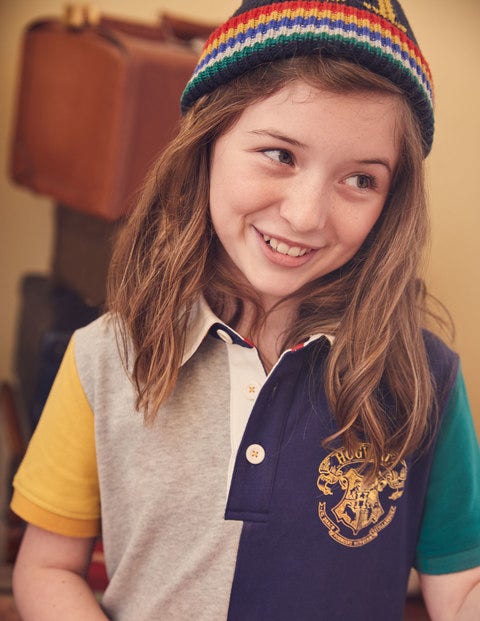 Hogwarts Rugby Shirt - Mid Grey Jaspé Hotchpotch Hogwarts Rugby Shirt - Mid Grey Jaspé Hotchpotch