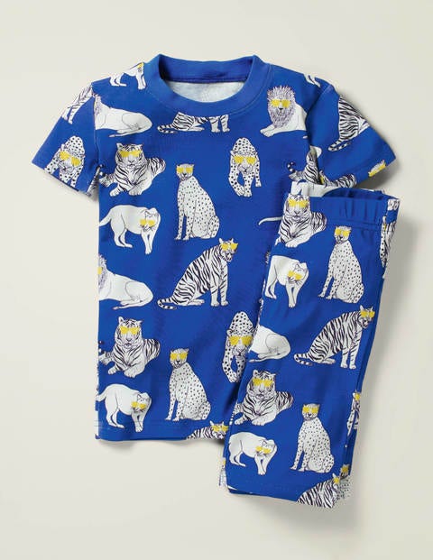 Glow-in-the-dark Short Johns - Bold Blue Cool Cats Glow-in-the-dark Short Johns - Bold Blue Cool Cats