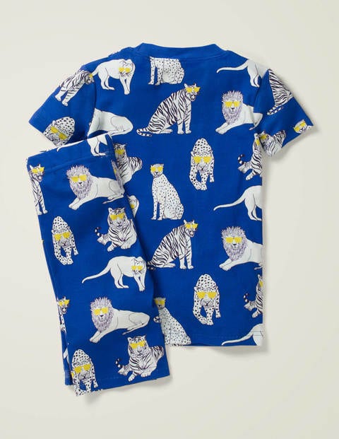 Glow-in-the-dark Short Johns - Bold Blue Cool Cats Glow-in-the-dark Short Johns - Bold Blue Cool Cats