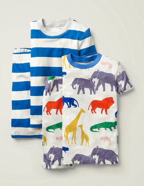 Twin Pack Short Pyjamas - Ivory Jungle Twin Pack Short Pyjamas - Ivory Jungle