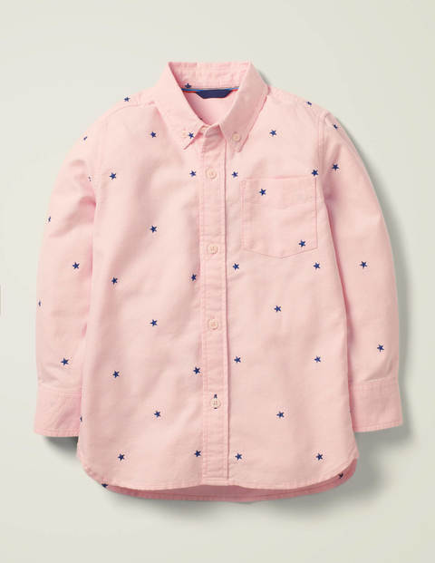 Oxford-Hemd - Delfinrosa/Schuluniform-Navy, Sterne Oxford-Hemd - Delfinrosa/Schuluniform-Navy, Sterne