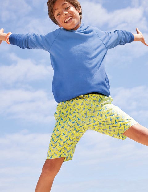 Washed Canvas Pull-on Shorts - Daffodil Yellow Giraffe Washed Canvas Pull-on Shorts - Daffodil Yellow Giraffe