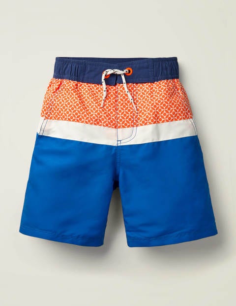 Board Shorts - Bold Blue/Orange Geometric Board Shorts - Bold Blue/Orange Geometric