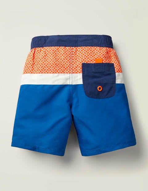Board Shorts - Bold Blue/Orange Geometric Board Shorts - Bold Blue/Orange Geometric