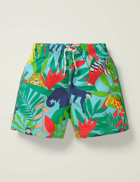Badeshorts - Blau, Dschungel Badeshorts - Blau, Dschungel