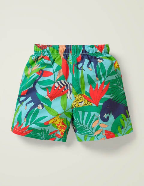 Badeshorts - Blau, Dschungel Badeshorts - Blau, Dschungel