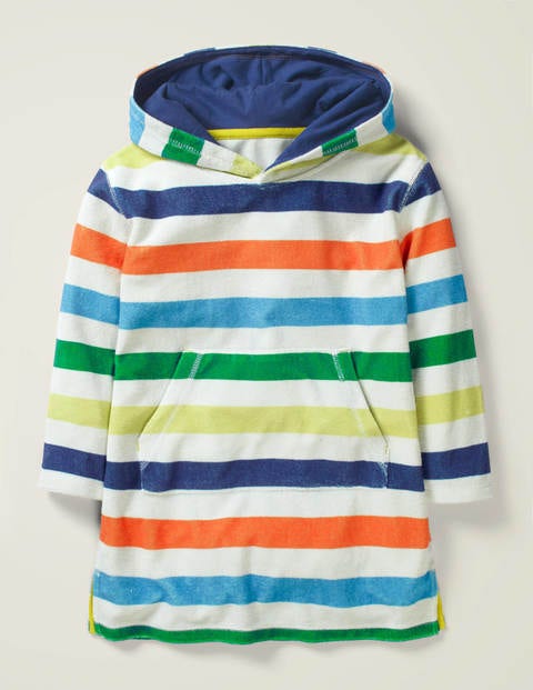 Frottee-Kapuzenponcho - Hellblau/Sattes Gelb Frottee-Kapuzenponcho - Hellblau/Sattes Gelb