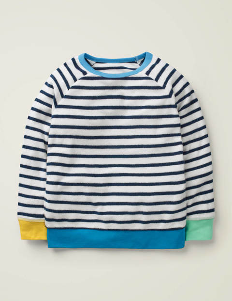 Long-sleeved Towelling T-shirt - White/Starboard Blue Long-sleeved Towelling T-shirt - White/Starboard Blue