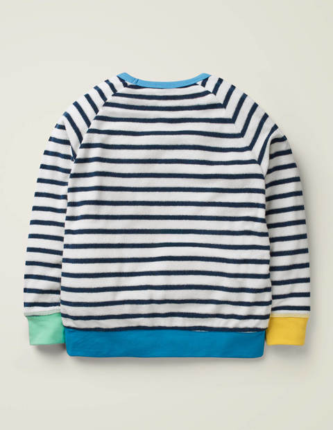 Long-sleeved Towelling T-shirt - White/Starboard Blue Long-sleeved Towelling T-shirt - White/Starboard Blue