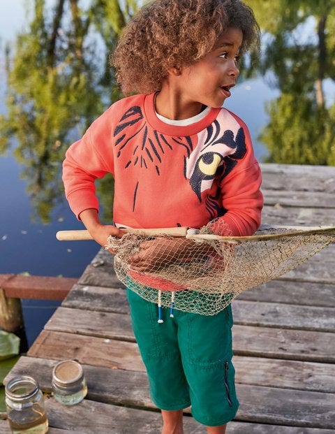 Superstitch-Sweatshirt Mit Tiermotiv - Montbretien-Orange, Tiger Superstitch-Sweatshirt Mit Tiermotiv - Montbretien-Orange, Tiger