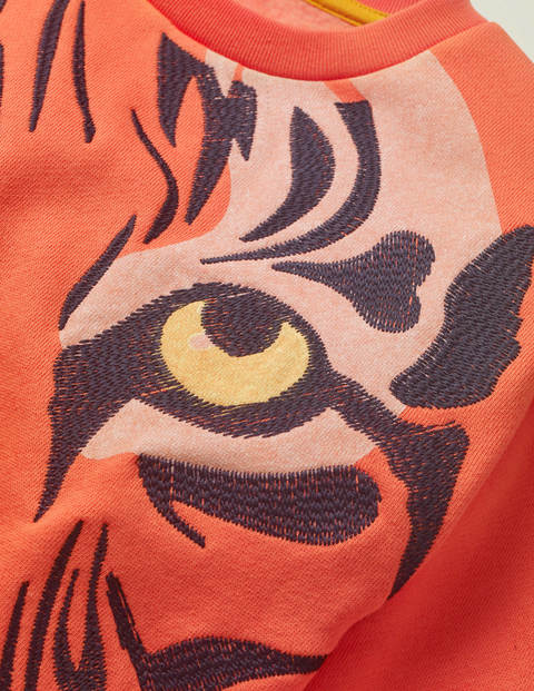 Superstitch-Sweatshirt Mit Tiermotiv - Montbretien-Orange, Tiger Superstitch-Sweatshirt Mit Tiermotiv - Montbretien-Orange, Tiger