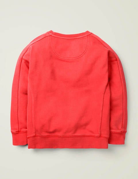 Stückgefärbtes Sweatshirt - Cherrytomatenrot Stückgefärbtes Sweatshirt - Cherrytomatenrot