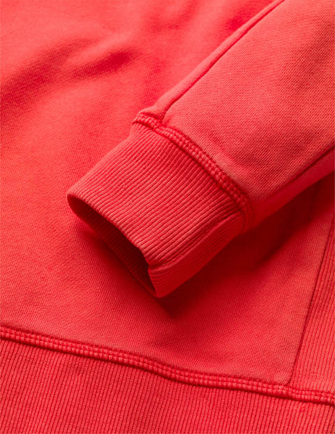 Stückgefärbtes Sweatshirt - Cherrytomatenrot Stückgefärbtes Sweatshirt - Cherrytomatenrot