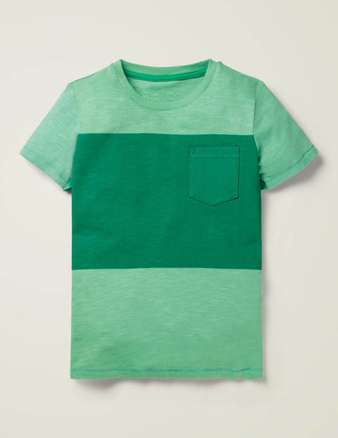 T-Shirt mit Blockfarben - Brunnengrün T-Shirt mit Blockfarben - Brunnengrün