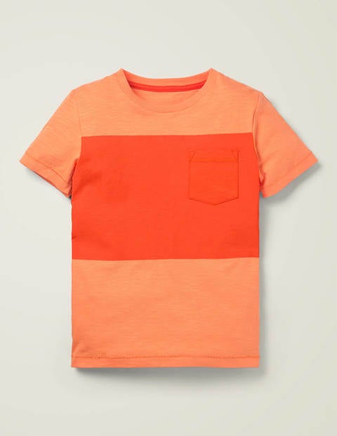 T-Shirt Mit Blockfarben - Papayaorange T-Shirt Mit Blockfarben - Papayaorange