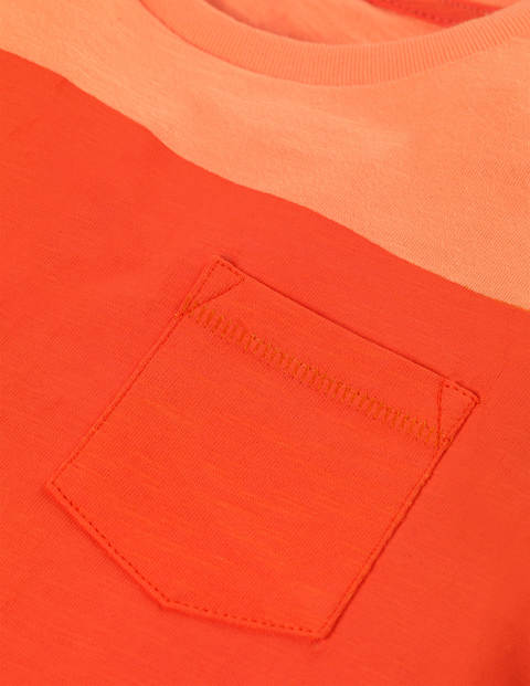 T-Shirt Mit Blockfarben - Papayaorange T-Shirt Mit Blockfarben - Papayaorange