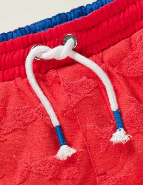 Textured Sweatshorts - Red Jacquard Sharks Textured Sweatshorts - Red Jacquard Sharks