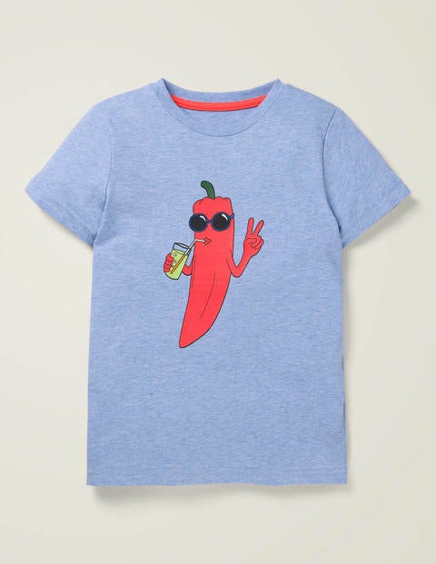 Fruit And Veg T-Shirt - Sea Breeze Marl Chilli Pepper Fruit And Veg T-Shirt - Sea Breeze Marl Chilli Pepper