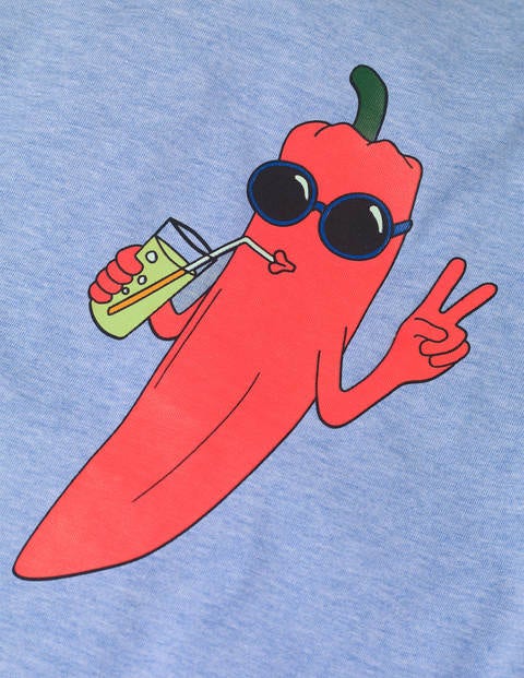 Fruit And Veg T-Shirt - Sea Breeze Marl Chilli Pepper Fruit And Veg T-Shirt - Sea Breeze Marl Chilli Pepper