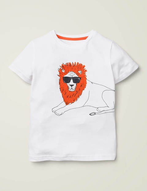 Cool Cat Flocked T-shirt - White Lion Cool Cat Flocked T-shirt - White Lion