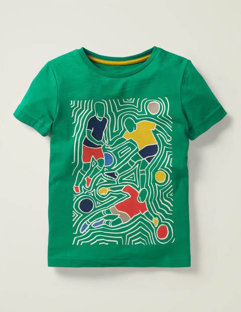 Im Dunkeln Leuchtendes T-Shirt Mit Sportmotiv - Alpengrün, Fußballer Im Dunkeln Leuchtendes T-Shirt Mit Sportmotiv - Alpengrün, Fußballer