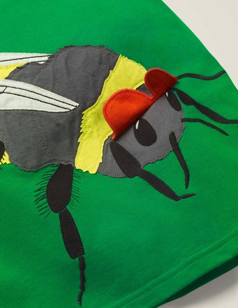 Neues Fröhliches Garten-T-Shirt - Smaragdgrün Meliert, Biene Neues Fröhliches Garten-T-Shirt - Smaragdgrün Meliert, Biene