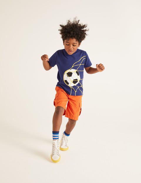 T-Shirt Mit Sportapplikation - Indigoblau, Fußball T-Shirt Mit Sportapplikation - Indigoblau, Fußball
