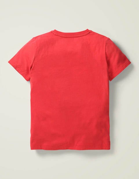 T-Shirt mit Sportapplikation - Cherrytomatenrot, Tennis