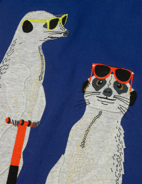 T-Shirt Mit Tierapplikation - Hellblau, Erdmännchen T-Shirt Mit Tierapplikation - Hellblau, Erdmännchen