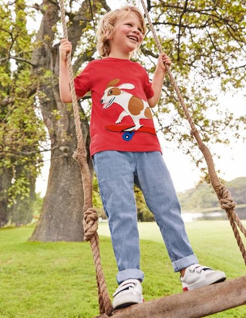 Animal Appliqué T-Shirt - Cherry Tomato Red Dog Animal Appliqué T-Shirt - Cherry Tomato Red Dog