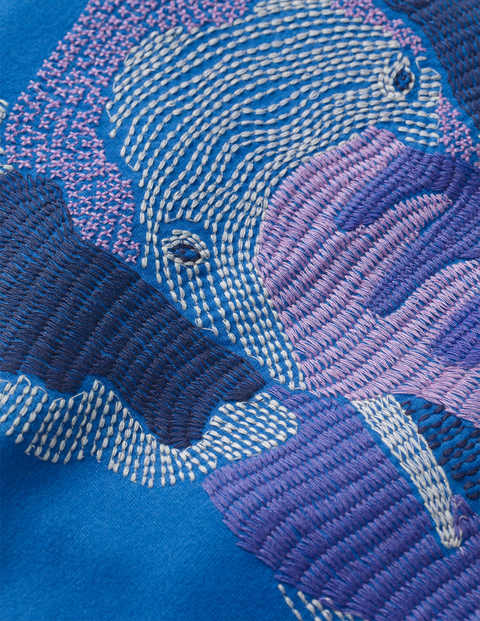Oberteil mit Superstitch-Tieren - Kräftiges Blau, Elefant Oberteil mit Superstitch-Tieren - Kräftiges Blau, Elefant