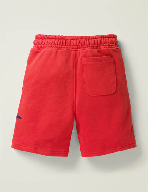 Appliqué Sweatshorts - Cherry Tomato Shark Appliqué Sweatshorts - Cherry Tomato Shark