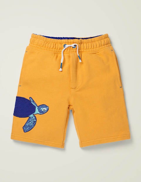 Sweatshorts Mit Applikation - Sonnengelb, Meeresschildkröte Sweatshorts Mit Applikation - Sonnengelb, Meeresschildkröte
