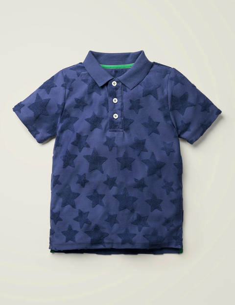 Strukturiertes Poloshirt - Segelblau, Sterne Strukturiertes Poloshirt - Segelblau, Sterne