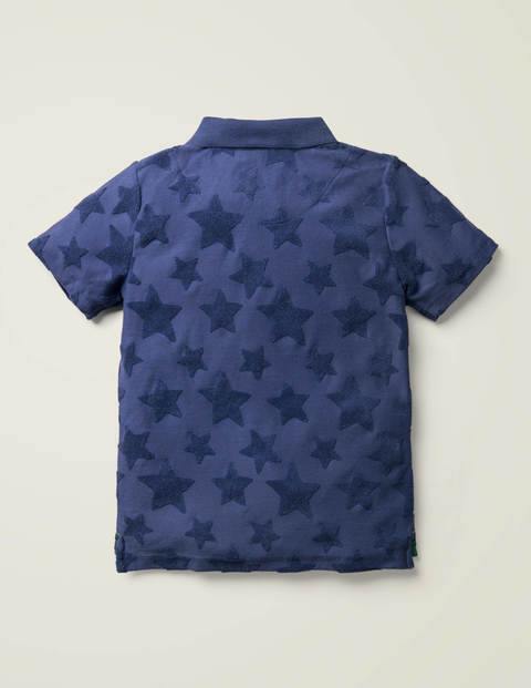 Strukturiertes Poloshirt - Segelblau, Sterne Strukturiertes Poloshirt - Segelblau, Sterne