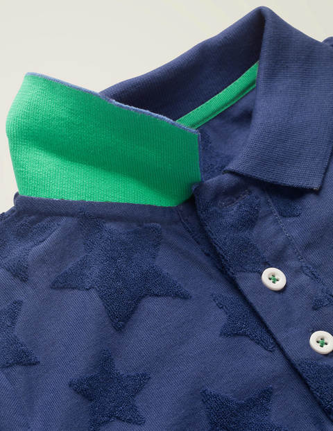 Strukturiertes Poloshirt - Segelblau, Sterne Strukturiertes Poloshirt - Segelblau, Sterne