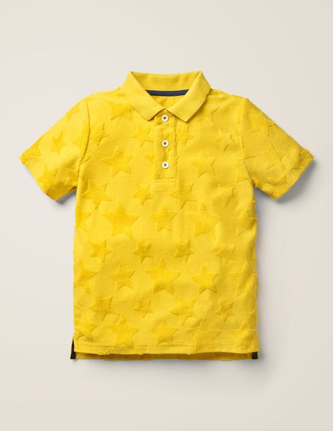 Textured Polo Shirt - Daffodil Yellow Stars Textured Polo Shirt - Daffodil Yellow Stars