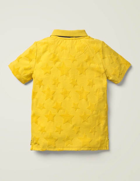 Textured Polo Shirt - Daffodil Yellow Stars Textured Polo Shirt - Daffodil Yellow Stars