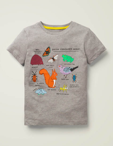 Animals Printed T-Shirt - Silver Grey Marl Animals Animals Printed T-Shirt - Silver Grey Marl Animals