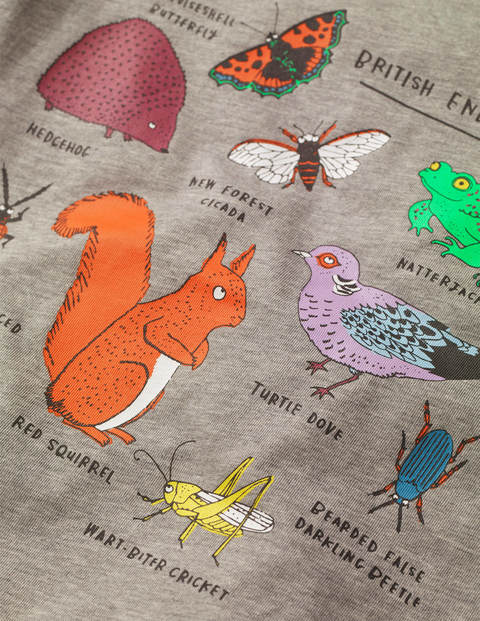 Animals Printed T-Shirt - Silver Grey Marl Animals Animals Printed T-Shirt - Silver Grey Marl Animals