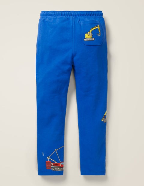 Appliqué Fun Joggers - Bold Blue Vehicles Appliqué Fun Joggers - Bold Blue Vehicles
