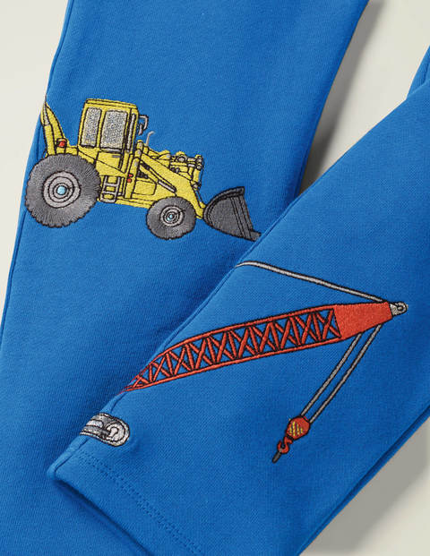 Appliqué Fun Joggers - Bold Blue Vehicles Appliqué Fun Joggers - Bold Blue Vehicles