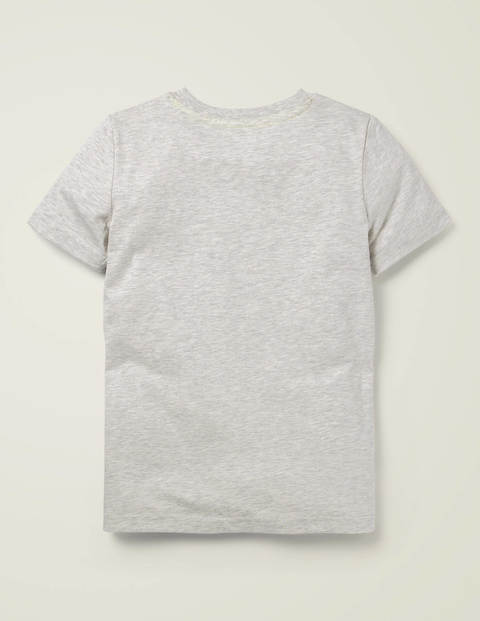 T-Shirt Mit Tierzeichnung - Silbergrau Meliert, Bär T-Shirt Mit Tierzeichnung - Silbergrau Meliert, Bär